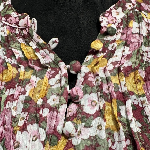 Torrid Crinkle Chiffon Smocked Blouson Sleeve Blouse Floral - Picture 5 of 9